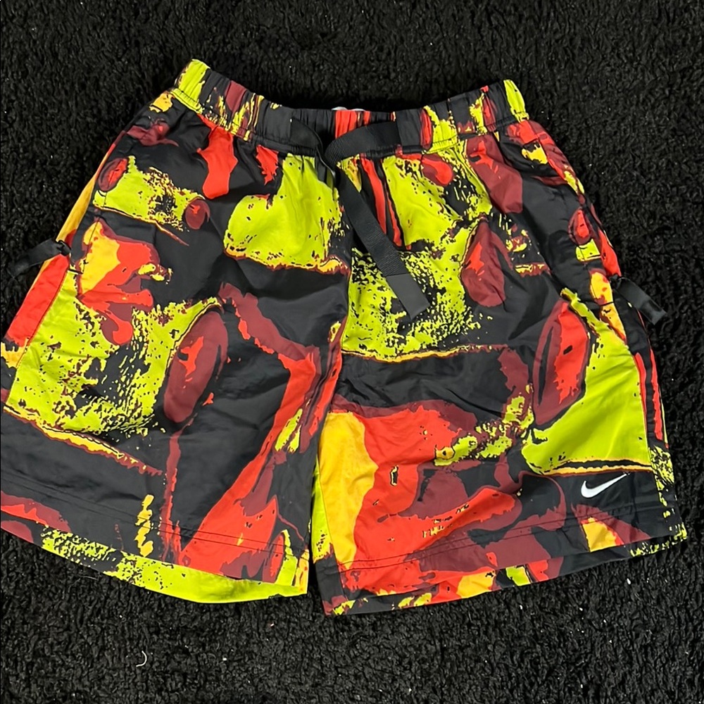 Nike Red and Yellow Graphic Shorts